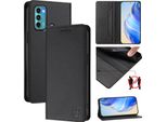 Custodia In Pelle Per Motorola Moto G60/Moto G40 Fusion, Flip Case Con Slot Per Carte, Portafoglio E Supporto Nero