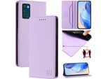 Custodia In Pelle Per Motorola Moto G42, Flip Case Con Slot Per Carte, Portafoglio E Supporto Viola