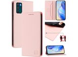 Custodia In Pelle Per Motorola Moto G42, Flip Case Con Slot Per Carte, Portafoglio E Supporto Rosa