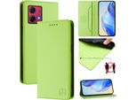 Custodia In Pelle Per Motorola Moto G84, Flip Case Con Slot Per Carte, Portafoglio E Supporto Verde