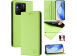 Custodia In Pelle Per Xiaomi Redmi 10A/Redmi 9C, Custodia Flip Con Slot Per Carte, Portafoglio E Supporto Verde