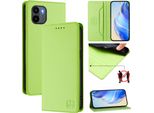 Custodia In Pelle Per Xiaomi Poco C50/C51/Redmi A1+/Redmi A2+, Flip Case Con Slot Per Carte, Portafoglio E Supporto Verde