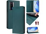 Custodia In Pelle Per Xiaomi Poco F5 Pro/Redmi K60/K60 Pro, Flip Case Con Slot Per Carte, Portafoglio E Supporto Verde Scuro