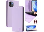 Custodia In Pelle Per Xiaomi Poco C50/C51/Redmi A1+/Redmi A2+, Custodia Flip Con Slot Per Carte, Portafoglio E Supporto Viola