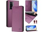 Custodia In Pelle Per Xiaomi Poco F5 Pro/Redmi K60/K60 Pro, Flip Case Con Slot Per Carte, Portafogli E Stand Viola