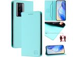Custodia In Pelle Per Xiaomi Poco F5 Pro/Redmi K60/K60 Pro, Custodia Flip Con Slot Per Carte, Portafoglio E Supporto Turchese