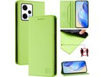 Custodia In Pelle Per Xiaomi Redmi Note 12 Pro+, Flip Case Con Slot Per Carte, Portafoglio E Supporto Verde