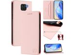 Custodia In Pelle Per Xiaomi Redmi Note 9, Flip Case Con Slot Per Carte, Portafoglio E Supporto Rosa