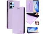 Custodia In Pelle Per Xiaomi Redmi Note 12 4G, Flip Case Con Slot Per Carte, Portafoglio E Supporto Viola