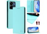 Custodia In Pelle Per Xiaomi Redmi 13C/Poco C65/Poco M6 5G, Flip Case Con Slot Per Carte, Portafoglio E Supporto Turchese