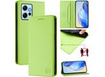Custodia In Pelle Per Xiaomi Redmi Note 12 4G, Flip Case Con Slot Per Carte, Portafoglio E Supporto Verde
