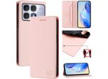 Custodia In Pelle Per Xiaomi Redmi K70 Ultra, Flip Case Con Slot Per Carte, Portafoglio E Supporto Rosa