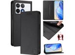 Custodia In Pelle Per Xiaomi Poco F6 Pro/Redmi K70/K70 Pro, Flip Case Con Slot Per Carte, Portafoglio E Supporto Nero