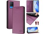 Custodia In Pelle Per Oppo A54 4G/A54S/A55 5G/A16/A16S/A55S/A53S 5G/A56 5G, Custodia Flip Con Slot Per Carte, Portafoglio E Supporto Viola