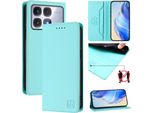 Custodia In Pelle Per Xiaomi Redmi K70 Ultra, Flip Case Con Slot Per Carte, Portafoglio E Supporto Turchese