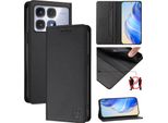Custodia In Pelle Per Xiaomi Redmi K70 Ultra, Flip Case Con Slot Per Carte, Portafoglio E Supporto Nero