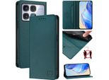Custodia In Pelle Per Xiaomi Redmi K70 Ultra, Flip Case Con Slot Per Carte, Portafoglio E Supporto Verde Scuro