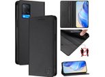 Custodia In Pelle Per Oppo A54 4G/A54S/A55 5G/A16/A16S/A55S/A53S 5G/A56 5G, Custodia Flip Con Slot Per Carte, Portafoglio E Supporto Nero