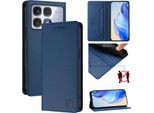 Custodia In Pelle Per Xiaomi Redmi K70 Ultra, Flip Case Con Slot Per Carte, Portafoglio E Supporto Blu