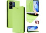 Custodia In Pelle Per Xiaomi Redmi 13C/Poco C65/Poco M6 5G, Custodia Flip Con Slot Per Carte, Portafoglio E Supporto Verde