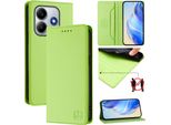 Custodia In Pelle Per Xiaomi Redmi Note 14, Flip Case Con Slot Per Carte, Portafoglio E Supporto Verde