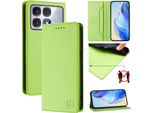 Custodia In Pelle Per Xiaomi Redmi K70 Ultra, Flip Case Con Slot Per Carte, Portafoglio E Supporto Verde