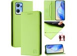 Custodia In Pelle Per Oppo Find X5 Lite/Reno7 5G, Custodia Flip Con Slot Per Carte, Portafoglio E Supporto Verde