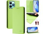Custodia In Pelle Per Realme Note 50/Realme C51/Realme C53/Realme C51S, Flip Case Con Slot Per Carte, Portafoglio E Supporto Verde