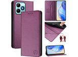 Custodia In Pelle Per Realme Note 50/Realme C51/Realme C53/Realme C51S, Custodia Flip Con Slot Per Carte, Portafoglio E Supporto Viola