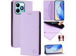 Custodia In Pelle Per Realme Note 50/Realme C51/Realme C53/Realme C51S, Custodia Flip Con Slot Per Carte, Portafoglio E Supporto Viola