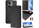 Custodia In Pelle Per Oneplus Nord CE3, Flip Case Con Slot Per Schede, Portafoglio E Supporto Nero