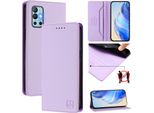 Custodia In Pelle Per Oneplus 9R/Oneplus 8T, Custodia Flip Con Slot Per Carte, Portafoglio E Supporto Viola