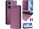 Custodia In Pelle Per Oneplus Nord CE3, Custodia Flip Con Slot Per Schede, Portafoglio E Supporto Viola