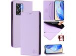 Custodia In Pelle Per Oneplus Nord N300, Custodia Flip Con Slot Per Carte, Portafoglio E Supporto Viola