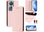 Custodia In Pelle Per Honor 90 Smart/Honor X7B/Honor X7B 5G, Custodia Flip Con Slot Per Carte, Portafoglio E Supporto Rosa