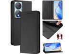 Custodia In Pelle Per Honor 90 Smart/Honor X7B/Honor X7B 5G, Custodia Flip Con Slot Per Carte, Portafoglio E Supporto Nero