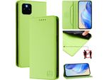 Custodia In Pelle Per Google Pixel 5A, Flip Case Con Slot Per Carte, Portafoglio E Supporto Verde