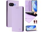 Custodia In Pelle Per Google Pixel 9A, Flip Case Con Slot Per Carte, Portafoglio E Supporto Viola