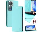 Custodia In Pelle Per Honor 90 Smart/Honor X7B/Honor X7B 5G, Custodia Flip Con Slot Per Carte, Portafoglio E Supporto Turchese