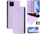 Custodia In Pelle Per Google Pixel 5A, Flip Case Con Slot Per Carte, Portafoglio E Supporto Viola