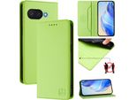 Custodia In Pelle Per Google Pixel 9A, Flip Case Con Slot Per Carte, Portafoglio E Supporto Verde