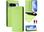 Custodia In Pelle Per Google Pixel 8 Pro, Flip Case Con Slot Per Carte, Portafoglio E Supporto Verde