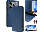 Custodia In Pelle Per Tecno Spark 6 Go/Spark Go 2020/Spark Go 2021, Custodia Flip Con Slot Per Carte, Portafoglio E Supporto Blu