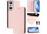 Custodia In Pelle Per Infinix Hot 20 4G, Flip Case Con Slot Per Carte, Portafoglio E Supporto Rosa