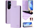Custodia In Pelle Per Tecno Pova Neo 2, Flip Case Con Slot Per Carte, Portafoglio E Supporto Viola