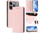 Custodia In Pelle Per Tecno Spark 6 Go/Spark Go 2020/Spark Go 2021, Flip Case Con Slot Per Carte, Portafoglio E Supporto Rosa
