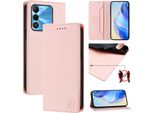 Custodia In Pelle Per Tecno Spark Go 2022/Spark 8C/Spark 9, Custodia Flip Con Slot Per Carte, Portafoglio E Supporto Rosa