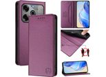 Custodia In Pelle Per Tecno Spark 6 Go/Spark Go 2020/Spark Go 2021, Custodia Flip Con Slot Per Carte, Portafoglio E Supporto Viola