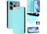 Custodia In Pelle Per Tecno Spark 6 Go/Spark Go 2020/Spark Go 2021, Custodia Flip Con Slot Per Carte, Portafoglio E Supporto Turchese
