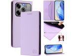 Custodia In Pelle Per Tecno Pova 6/Pova 6 Pro 5G, Flip Case Con Slot Per Carte, Portafoglio E Supporto Viola